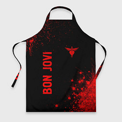 Фартук кулинарный Bon Jovi - red gradient вертикально, цвет: 3D-принт