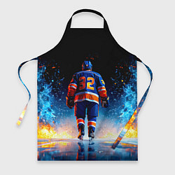 Фартук Хоккеист в синем пламени