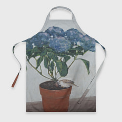 Фартук Спящий воробушек на гортензии