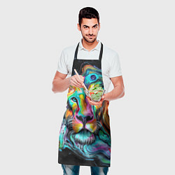 Фартук кулинарный Абстрактная морда льва - яркие психоделические цве, цвет: 3D-принт — фото 2
