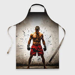 Фартук кулинарный Боксер в красном, цвет: 3D-принт