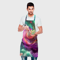 Фартук кулинарный Космическая неоновая фантазия - нейроарт, цвет: 3D-принт — фото 2