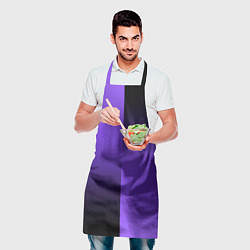 Фартук кулинарный Чёрно-сиреневый градиент пополам, цвет: 3D-принт — фото 2