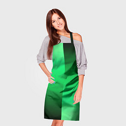 Фартук кулинарный Чёрно-зелёный градиент пополам, цвет: 3D-принт — фото 2