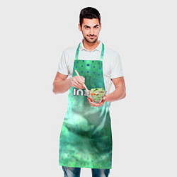 Фартук кулинарный Inzoi белый логотип на зеленом фоне, цвет: 3D-принт — фото 2