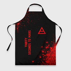 Фартук кулинарный Thirty Seconds to Mars - red gradient вертикально, цвет: 3D-принт