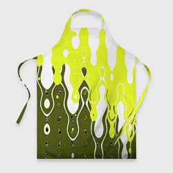 Фартук кулинарный Жёлтая абстракция стекающаяся, цвет: 3D-принт