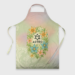 Фартук кулинарный Astro логотип в цветочках, цвет: 3D-принт
