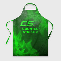 Фартук кулинарный Counter Strike 2 - green gradient, цвет: 3D-принт