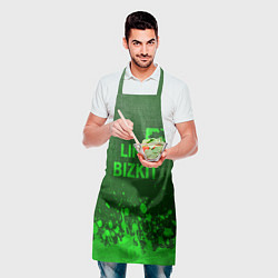Фартук кулинарный Limp Bizkit - green gradient посередине, цвет: 3D-принт — фото 2