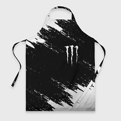 Фартук кулинарный Monster energy краски штрихи белые, цвет: 3D-принт