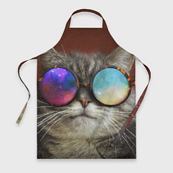 Фартук кулинарный A Cat with multicolored glasses, цвет: 3D-принт