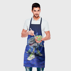 Фартук кулинарный Тралалеро тралала - акула киборг, цвет: 3D-принт — фото 2