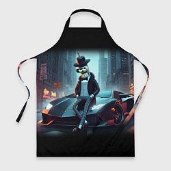 Фартук кулинарный Бендер счастливый владелец Ламборджини, цвет: 3D-принт