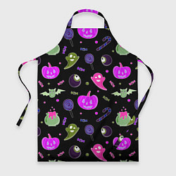 Фартук кулинарный Halloween pink black pumpkin, цвет: 3D-принт