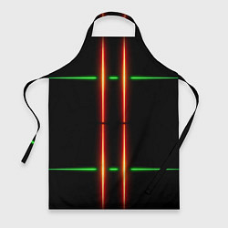 Фартук Neon green black red line
