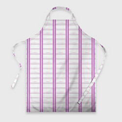 Фартук кулинарный Color white cage pink line, цвет: 3D-принт