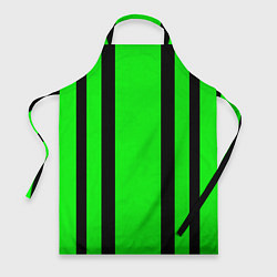 Фартук Color black and green stripes