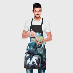 Фартук кулинарный Гитарист Бендер из рок группы Футурамы, цвет: 3D-принт — фото 2