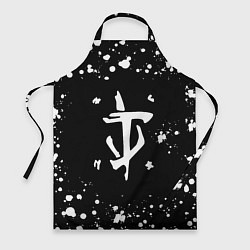 Фартук кулинарный Doom брызги белых красок, цвет: 3D-принт
