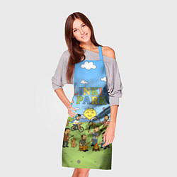 Фартук кулинарный Linkin Park мультяшный стиль на поляне, цвет: 3D-принт — фото 2