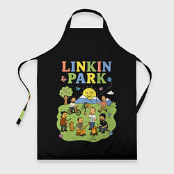 Фартук кулинарный Linkin Park, мультяшный стиль, цвет: 3D-принт