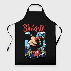 Фартук кулинарный Слипкнот и Микки Маус - I push my fingers into my, цвет: 3D-принт