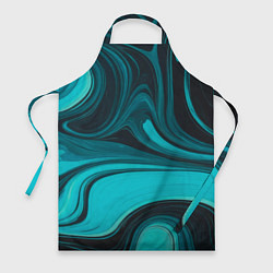 Фартук кулинарный Мраморный малахитовый узор из изумрудных разводов, цвет: 3D-принт