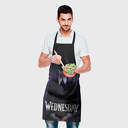 Фартук кулинарный Уэнсдэй в черных слезах Wednesday, цвет: 3D-принт — фото 2