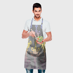 Фартук кулинарный Узор на обоях градиентный на сером, цвет: 3D-принт — фото 2