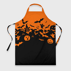 Фартук кулинарный Хэллоуин тыквы и призраки, цвет: 3D-принт