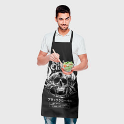 Фартук кулинарный Черный клевер череп, цвет: 3D-принт — фото 2