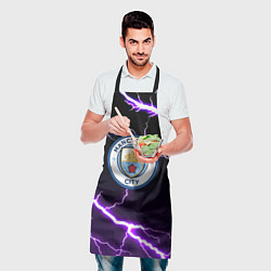 Фартук кулинарный Манчестер молнии шторм неон, цвет: 3D-принт — фото 2