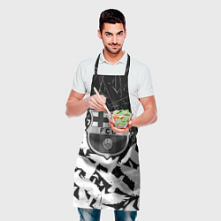 Фартук кулинарный Barcelona черно белые птицы, цвет: 3D-принт — фото 2