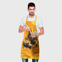 Фартук кулинарный Девочка дьявол бежит за роллом, цвет: 3D-принт — фото 2