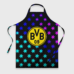 Фартук кулинарный Borussia неоновые снежинки, цвет: 3D-принт