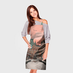 Фартук кулинарный Новогодний Московский двор, цвет: 3D-принт — фото 2