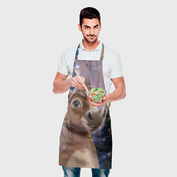 Фартук кулинарный Плюшевая новогодняя лошадь, цвет: 3D-принт — фото 2