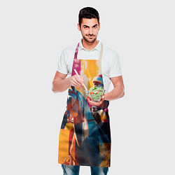 Фартук кулинарный Дед Мороз на коне, цвет: 3D-принт — фото 2