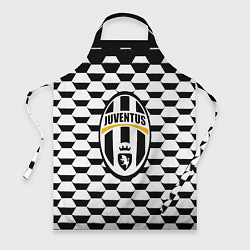 Фартук кулинарный Juventus геометрия черно белая, цвет: 3D-принт