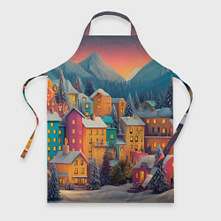 Фартук Новогодний город в горах