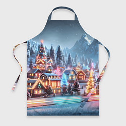 Фартук Городок в новогодних огоньках