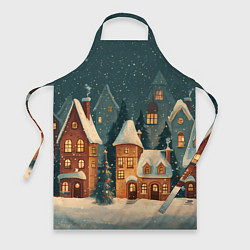 Фартук кулинарный Сказочный Новогодний городок, цвет: 3D-принт
