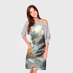 Фартук кулинарный Милый новогодний дворик, цвет: 3D-принт — фото 2