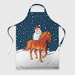 Фартук кулинарный Кот Бендер и огненный конь - 2026, цвет: 3D-принт