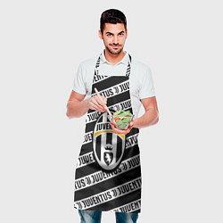 Фартук кулинарный Ювентус полосы линии спорт, цвет: 3D-принт — фото 2