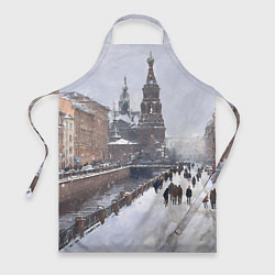 Фартук кулинарный Санкт-Петербург зима, цвет: 3D-принт