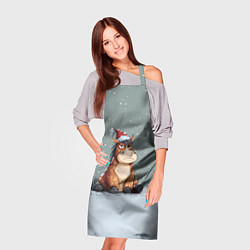 Фартук кулинарный Лошадка на фоне снегопада, цвет: 3D-принт — фото 2
