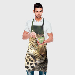 Фартук кулинарный Леопард в лесу, цвет: 3D-принт — фото 2