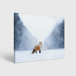 Картина прямоугольная Лиса на снегу